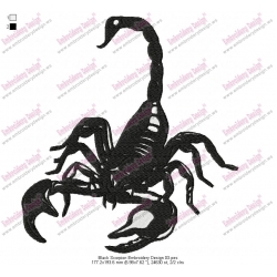 Black Scorpion Embroidery Design 03